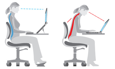 ergonomic posture working on laptop